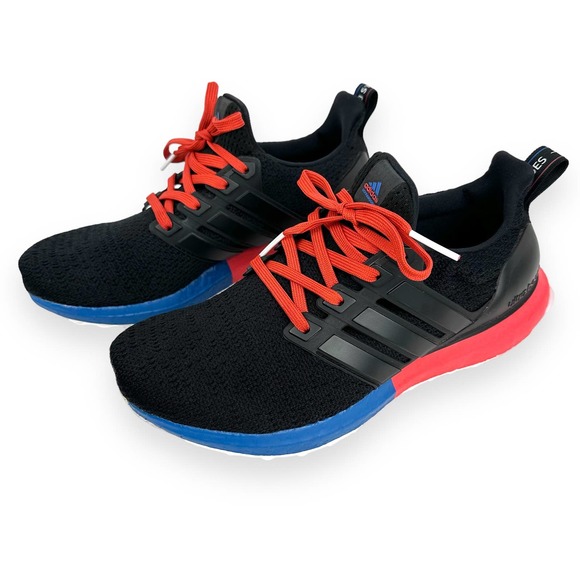 Adidas UltraBoost DNA Core Black Lush Red Running Sneaker Sz 7 Youth 8.5 Womens - Picture 2 of 14